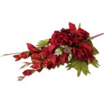 Bukiet płaska wiązanka nagrobna mix gladioli róż i piwonii 68cm czerwony - obrazek 3