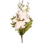 Bukiet płaska wiązanka nagrobna mix gladioli róż i piwonii 68cm kremowy