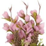 Bukiet płaska wiązanka nagrobna mix gladioli i gerber 68cm fioletowa - obrazek 2