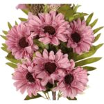 Bukiet płaska wiązanka nagrobna mix gladioli i gerber 68cm fioletowa - obrazek 3