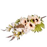 Bukiet płaska wiązanka nagrobna mix gladioli i gerber 68cm kremowa - obrazek 2
