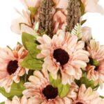 Bukiet płaska wiązanka nagrobna mix gladioli i gerber 68cm łososiowa - obrazek 2