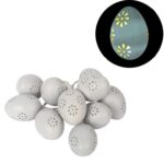 Wielkanocne Lampki LED w Kształcie Jajek - Szare Ozdoby Wewnętrzne i Zewnętrzne