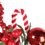 PIK GAŁĄZKA ozdobna z laską i bombką 24 CM czerwona - obrazek 2