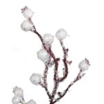 GAŁĄZKA DEKORACYJNA ZE ŚNIEŻNYMI KULECZKAMI 50CM - obrazek 2