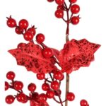 GAŁĄZKA z JARZĘBINĄ  czerwona 68 CM - obrazek 2