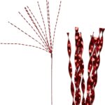 Gałązka metalizowana czerwona do dekoracji stroików sztuczna 72 cm