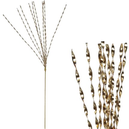 Gałązka metalizowana złota do dekoracji stroików sztuczna 72 cm
