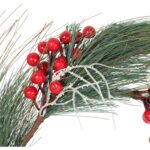 Wianek z JARZĘBINĄ I JODŁĄ 45 cm ŚWIĄTECZNA DEKORACJA - obrazek 2