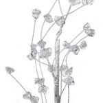 SREBRNA GAŁĄZKA DEKORACYJNA Z KRYSZTAŁKAMI 48 CM - obrazek 2