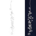 SREBRNA ZAWIESZKA DEKORACYJNA Z KRYSZTAŁKAMI 30 CM