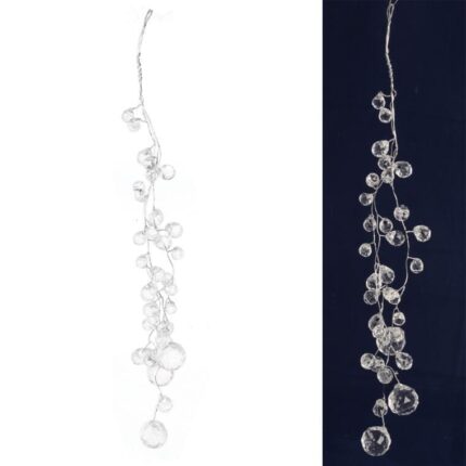 SREBRNA ZAWIESZKA DEKORACYJNA Z KRYSZTAŁKAMI 30 CM