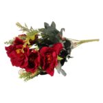 BUKIET PIWONII W KOLORZE BORDOWYM - 6 KWITNĄCYCH GAŁĄZEK O WYSOKOŚCI 42 CM - obrazek 3