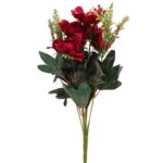 BUKIET PIWONII W KOLORZE BORDOWYM - 6 KWITNĄCYCH GAŁĄZEK O WYSOKOŚCI 42 CM