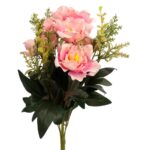 BUKIET 11 GAŁĄZEK Z 6 PIWONIAMI KOLOR ŁOSOSIOWY - obrazek 2