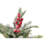 Dekoracja świąteczna stroik choinka w jucie z jarzębiną 34 cm - obrazek 2