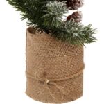 Dekoracja świąteczna stroik choinka w jucie śnieżna 38 cm - obrazek 3