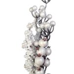 SREBRNA GAŁĄZKA DEKORACYJNA Z KULECZKAMI  40 CM - obrazek 2