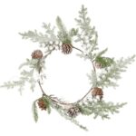 Wianek z bialymi kulkami i szyszkami 60 cm ŚWIĄTECZNA DEKORACJA