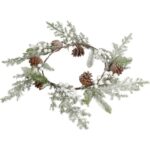 Wianek z bialymi kulkami i szyszkami 60 cm ŚWIĄTECZNA DEKORACJA - obrazek 3