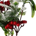 GAŁĄZKA z JARZĘBINĄ  i ośnieżonymi liścmi 70 CM czerwona - obrazek 2