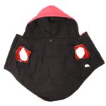 Kurtka przeciwdeszczowa dla psa XL w kolorze czerwono-czarnym z kapturem i otworem na smycz - obrazek 3