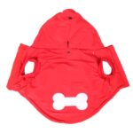 Kurtka przeciwdeszczowa dla psa XL w kolorze czerwono-czarnym z kapturem i otworem na smycz