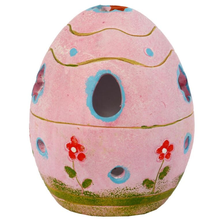 VG0326-15ZR Różowy Ceramiczny Lampion w Kształcie Jajka 14cm - obrazek 1