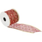 Wstążka dekoracyjna 6.5 cm na szpuli bordowa - obrazek 2