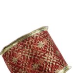 Wstążka dekoracyjna 6.5 cm na szpuli bordowa - obrazek 3