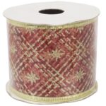 Wstążka dekoracyjna 6.5 cm na szpuli bordowa