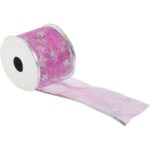 Wstążka dekoracyjna 6.5 cm na szpuli jasny róż - obrazek 2