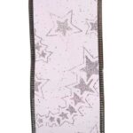 Wstążka dekoracyjna 6.5 cm na szpuli fioletowa - obrazek 2