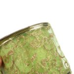 Wstążka dekoracyjna 6.5 cm na szpuli jasno zielona - obrazek 3