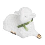 Baranek Wielkanocny Plastikowy Biały 15 cm do Koszyczka Święconki / Dekoracja Świąteczna ZIELONY - obrazek 2