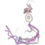 Zawieszka Wielkanocna Fioletowy Zając z Jajkiem - Drewniana, 60 cm