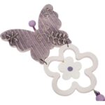 MOTYL Z KWIATKIEM ZAWIESZKA DREWNIANA WIELKANOC - obrazek 2