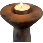 Świecznik Ceramiczny o Efekcie Starości 20x9 cm - obrazek 2