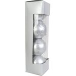 Komplet 4 bombek plastikowych 6 cm srebrne - obrazek 2