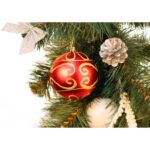 Czerwone Bombki Bożonarodzeniowe ze Złotym Brokatem - 3 Sztuki - obrazek 3