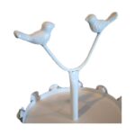 Biała Dwupoziomowa Patera z Ptakami i Różami - obrazek 2