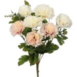 BUKIET 7 JESIENNYCH GOŹDZIKÓW W ODCIENIACH ŁOSOSIOWO-BIAŁYM