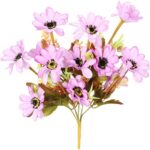 Bukiecik 12 margaretek w kolorze wrzosowym z dodatkami