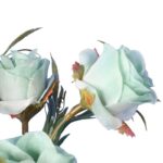 Niebieskie Różyczki Sztuczne - Bukiet 8 Sztuk o Jesiennym Odcieniu, 32 cm - obrazek 3