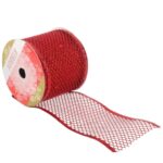 Wstążka dekoracyjna 10 m na szpuli czerwona - obrazek 2