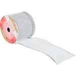 Wstążka dekoracyjna 10 m na szpuli srebrna - obrazek 2