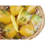 Zestaw Wielkanocnych Ozdób - Żółte Jajka Styropianowe w Koszyczku 10 szt, 8 cm - obrazek 2