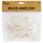 Dekoracyjny włos anielski do choinki w kolorze białym opalizującym - Lameta na Święta