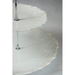 Biała Dwupiętrowa Patera z Uchwytem na Ciasta i Słodycze - obrazek 3