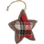 Ozdoba bożonarodzeniowa zawieszka GWIAZDA z materiału 10cm CZERWONA - obrazek 2